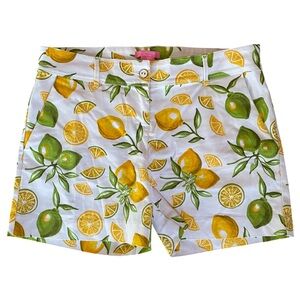 Isaac Mizrahi lemon and lime print shorts